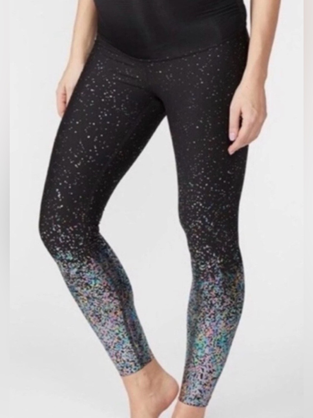 Beyond the Bump / Beyond Yoga Maternity Metallic Ombre Print Leggings Medium